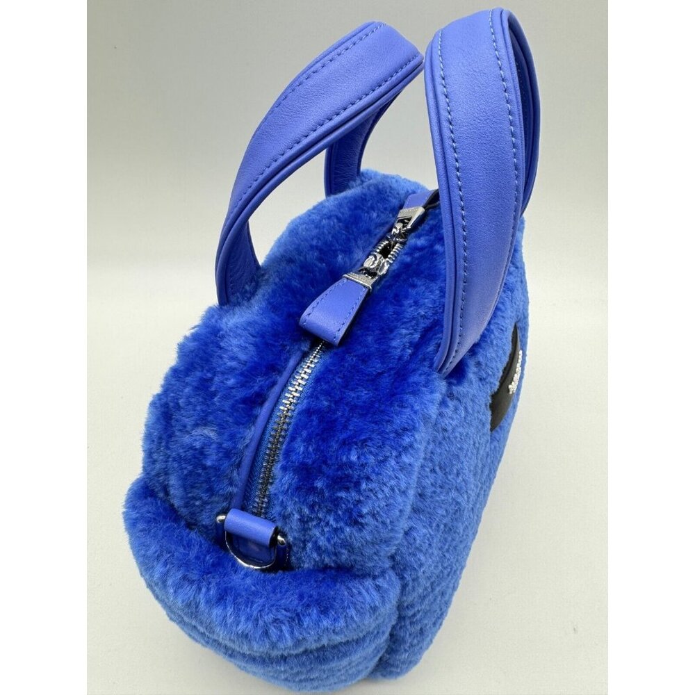 KATE SPADE NY Apres Chic faux-fur shearling small satchel crossbody bag -BLUE - Picture 8 of 16